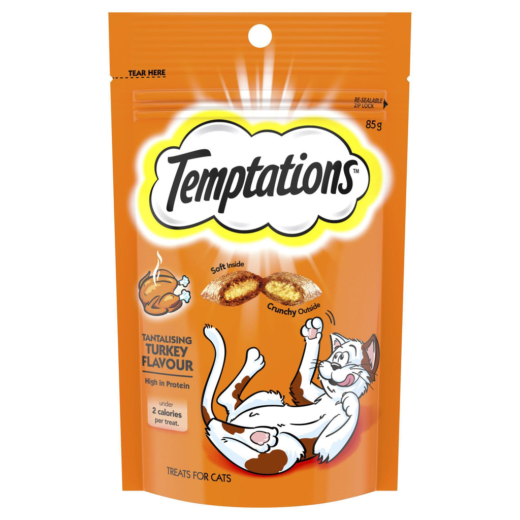 Temptations Cat Treats Tantalising Turkey 85g^^^-Habitat Pet Supplies