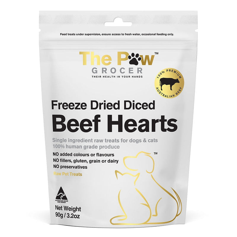 The Paw Grocer Freeze Dried Beef Hearts Dog and Cat Treats 90g-Habitat Pet Supplies