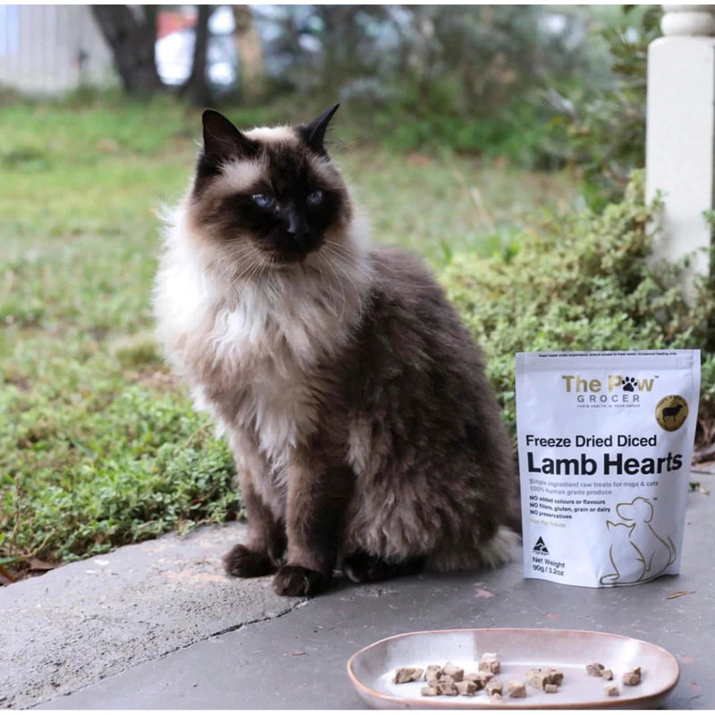 The Paw Grocer Freeze Dried Lamb Hearts Cat Treats 50g