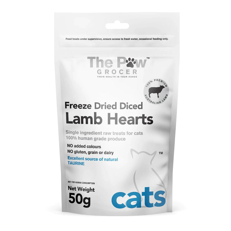 The Paw Grocer Freeze Dried Lamb Hearts Cat Treats 50g-Habitat Pet Supplies
