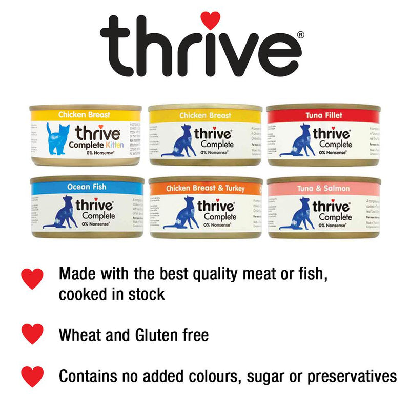 Thrive Tuna Fillet Wet Cat Food 75g x 12