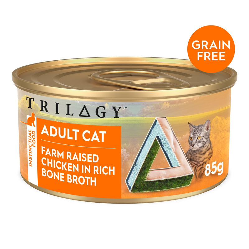 Trilogy Chicken in Bone Broth Adult Cat Wet Food 85g x 24-Habitat Pet Supplies