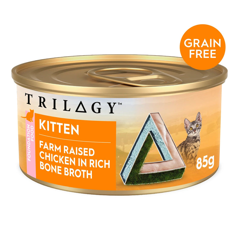 Trilogy Chicken in Bone Broth Kitten Wet Food 85g x 24-Habitat Pet Supplies