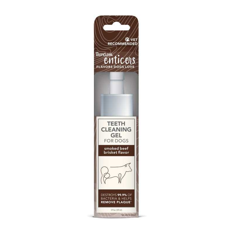 Tropiclean Enticers Fresh Breath Clean Teeth Gel Smoked Beef Brisket for Dogs 59ml-Habitat Pet Supplies