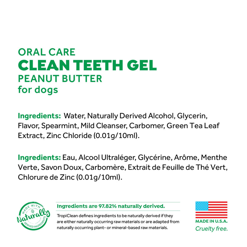 Tropiclean Fresh Breath Clean Teeth Gel Peanut Butter 59ml