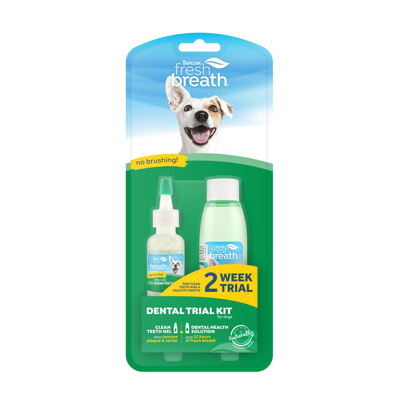Tropiclean Fresh Breath Dental Trial Kit for Dogs-Habitat Pet Supplies