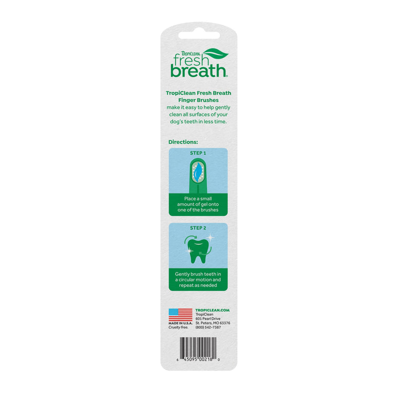 Tropiclean Fresh Breath Finger Brush Set For Dogs