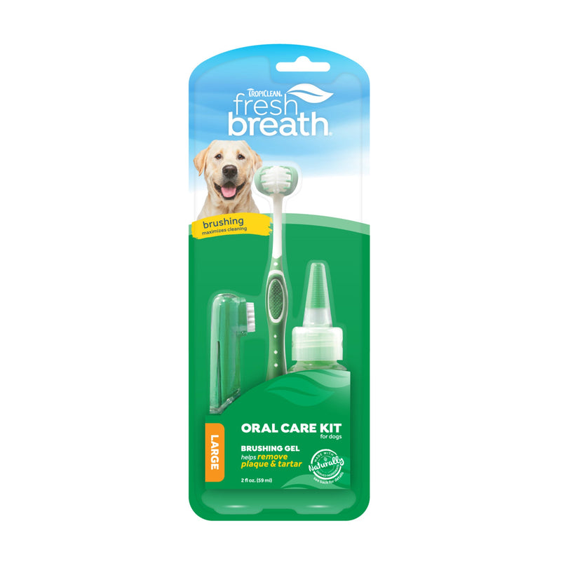 Tropiclean Fresh Breath Oral Care Kit For Medium and Large Dogs-Habitat Pet Supplies