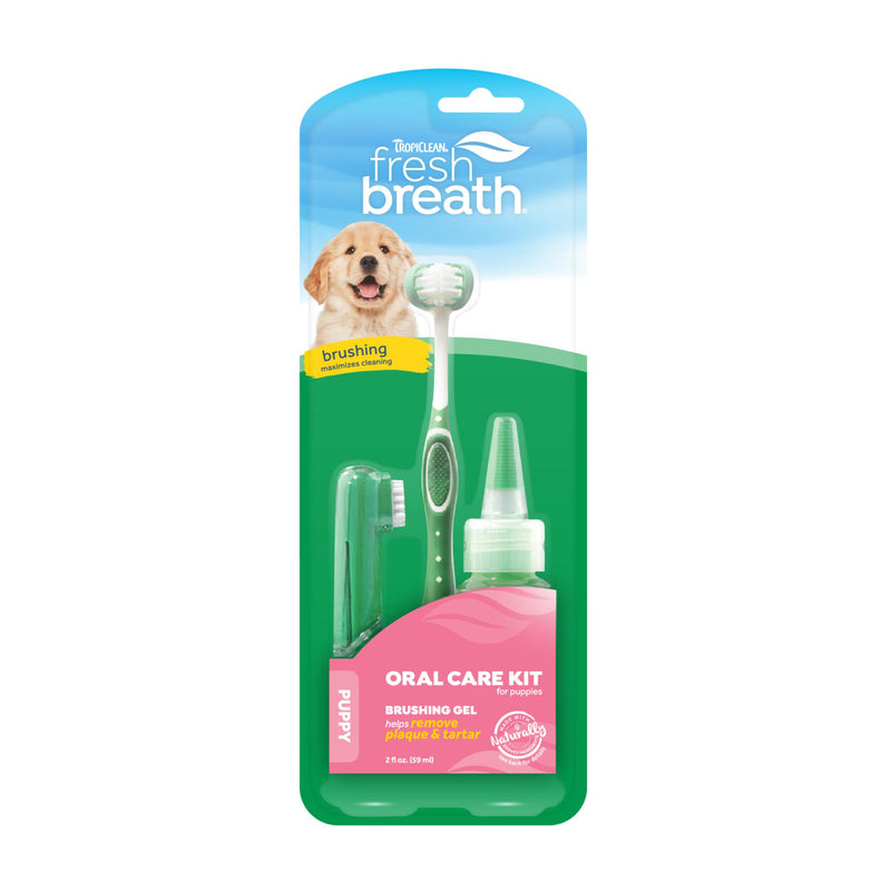 Tropiclean Fresh Breath Oral Care Kit for Puppies-Habitat Pet Supplies