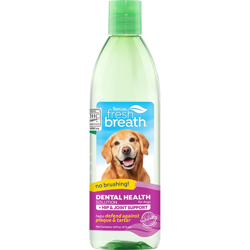 Tropiclean Fresh Breath Plus Hip and Joint Care Oral Care Additive 473ml-Habitat Pet Supplies