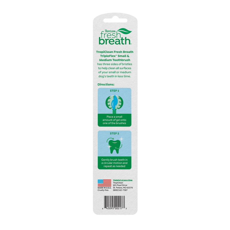 Tropiclean Fresh Breath Tripleflex Toothbrush For Small Dogs