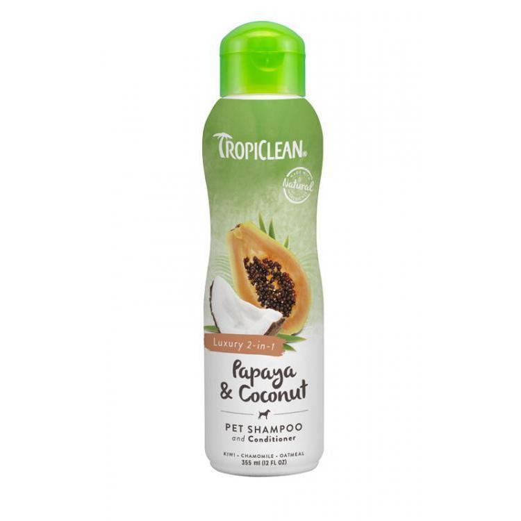 Tropiclean Papaya and Coconut Shampoo and Conditioner 355ml-Habitat Pet Supplies