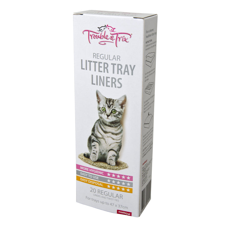Trouble and Trix Cat Litter Tray Liners Regular 20 Pack***-Habitat Pet Supplies