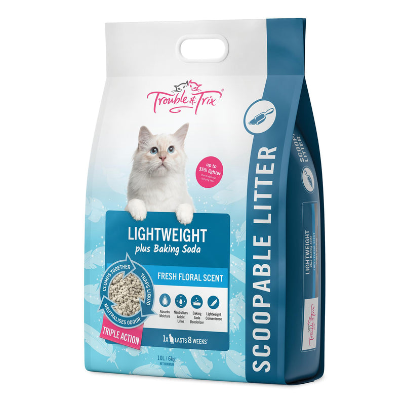 Trouble and Trix Lightweight Baking Soda Clumping Cat Litter 10L/6kg