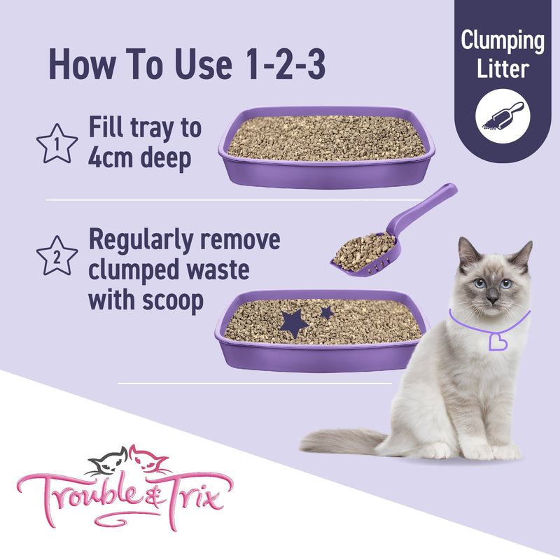 Trouble and Trix Odour Neutralising Baking Soda Clumping Cat Litter 15L/12.8kg