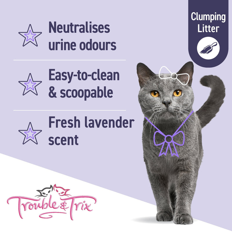 Trouble and Trix Odour Neutralising Lavender Clumping Cat Litter 15L/12.8kg