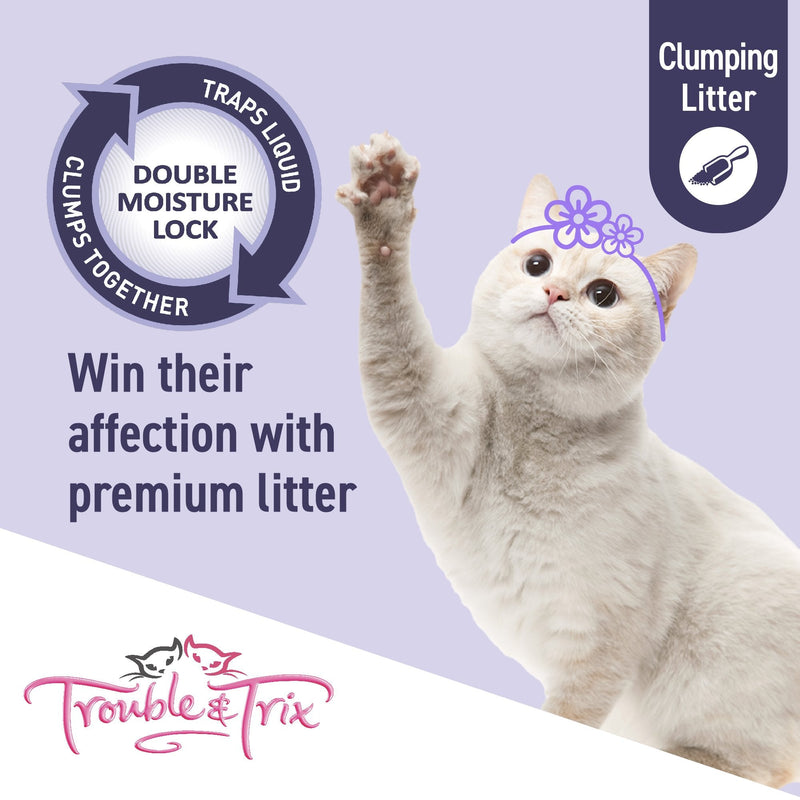 Trouble and Trix Odour Neutralising Lavender Clumping Cat Litter 15L/12.8kg