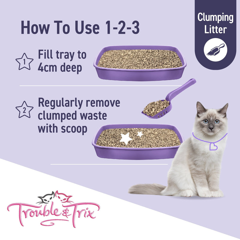 Trouble and Trix Odour Neutralising Lavender Clumping Cat Litter 15L/12.8kg