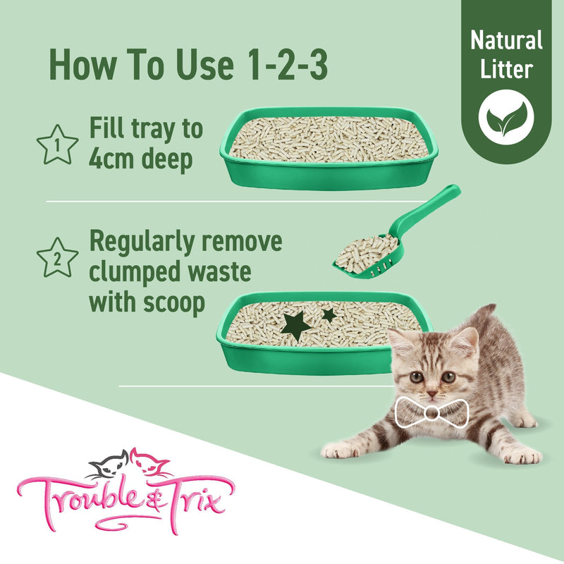 Trouble and Trix Plant Extract Odour Neutralising Natural Pellet Cat Litter 10L/4.8kg