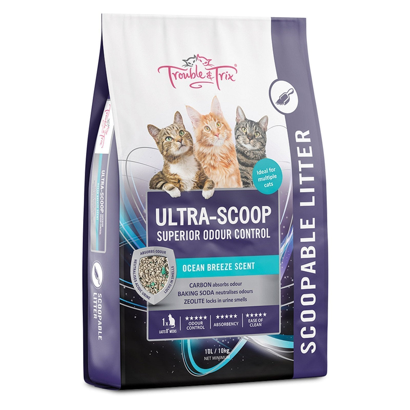 Trouble and Trix Ultra-Scoop Superior Odour Control Cat Litter 10L