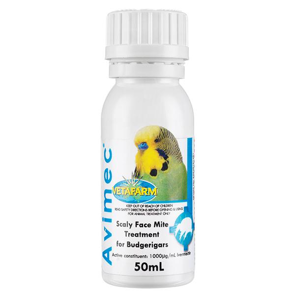 Vetafarm Avimec Scaly Face Mite Treatment for Budgerigars 50ml-Habitat Pet Supplies