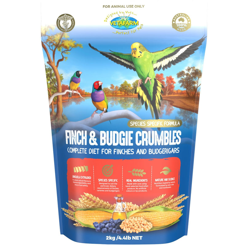 Vetafarm Finch and Budgie Crumbles Bird Food 2kg-Habitat Pet Supplies