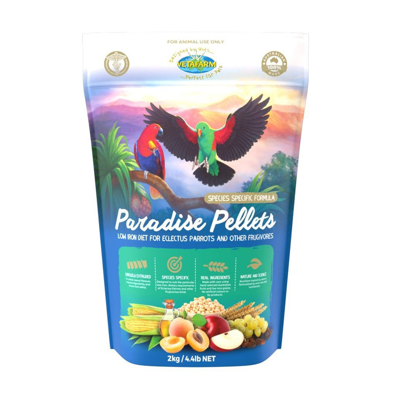 Vetafarm Paradise Pellets Bird Food 2kg-Habitat Pet Supplies