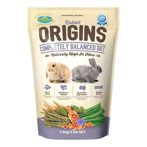 Vetafarm Rabbit Origins Small Animal Food 1.5kg :->>-Habitat Pet Supplies