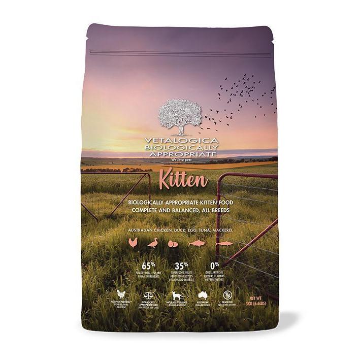 Vetalogica Biologically Appropriate Kitten Dry Cat Food 3kg-Habitat Pet Supplies