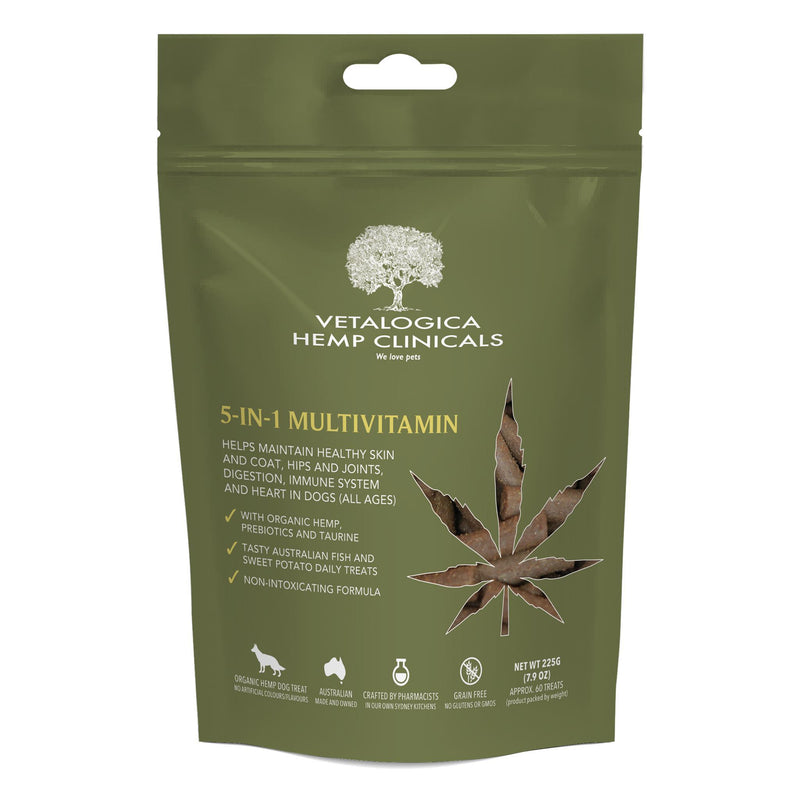 Vetalogica Hemp Clinicals 5 in 1 Multivitamin Dog Treats 225g*-Habitat Pet Supplies