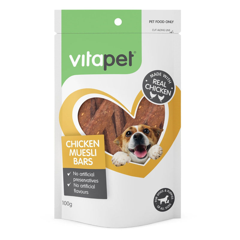 Vitapet Chicken Muesli Bars Dog Treats 100g*-Habitat Pet Supplies