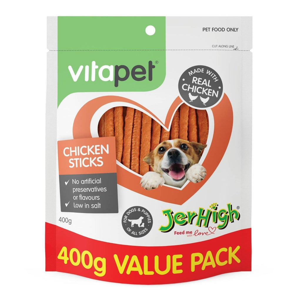 Vitapet Jerhigh Chicken Sticks Dog Treats 400g-Habitat Pet Supplies