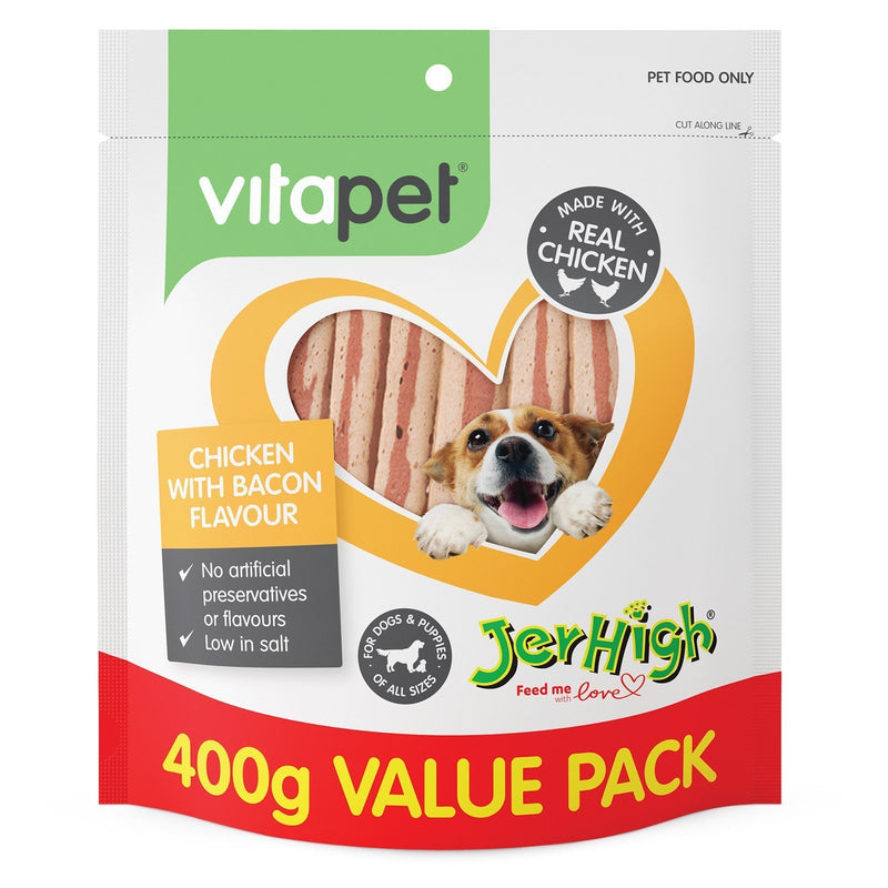 Vitapet Jerhigh Chicken and Bacon Dog Treats 400g*-Habitat Pet Supplies