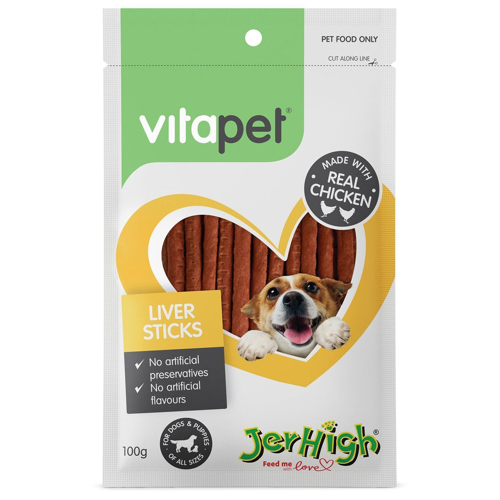 Vitapet Jerhigh Liver Sticks Dog Treats 100g*-Habitat Pet Supplies
