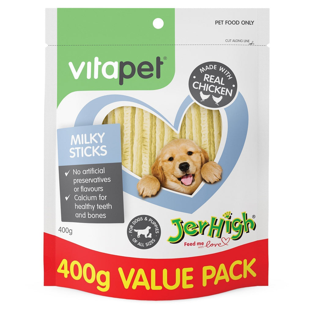 Vitapet Jerhigh Milky Sticks Dog Treats 400g-Habitat Pet Supplies