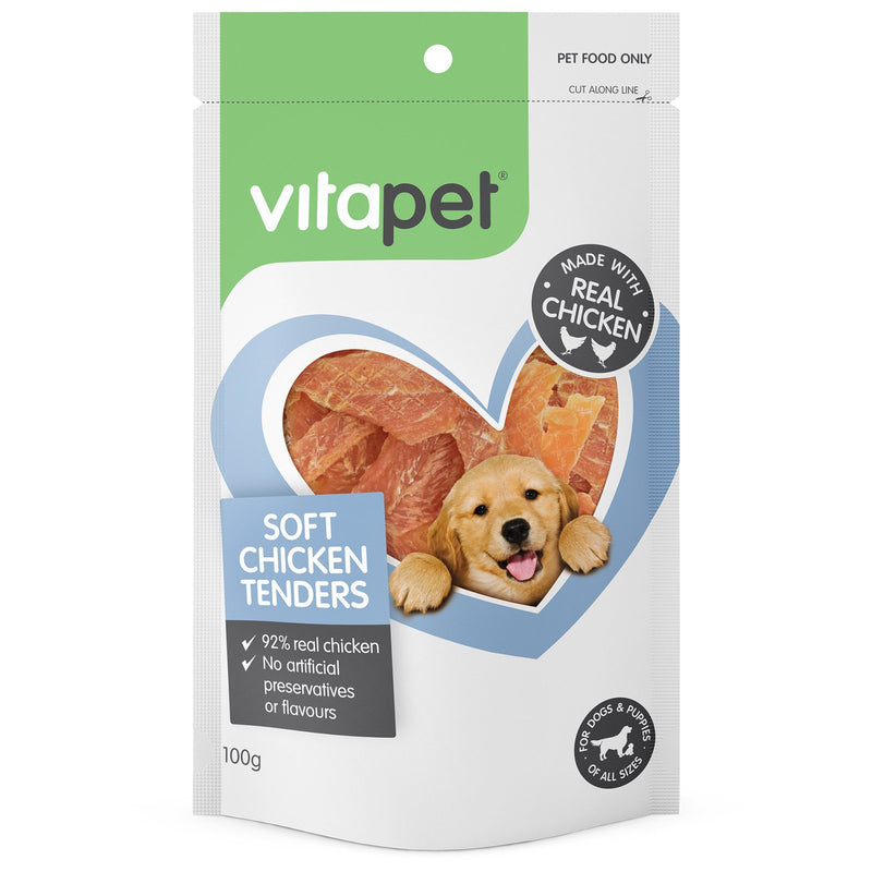 Vitapet Jerhigh Soft Chicken Tenders Dog Treats 100g-Habitat Pet Supplies