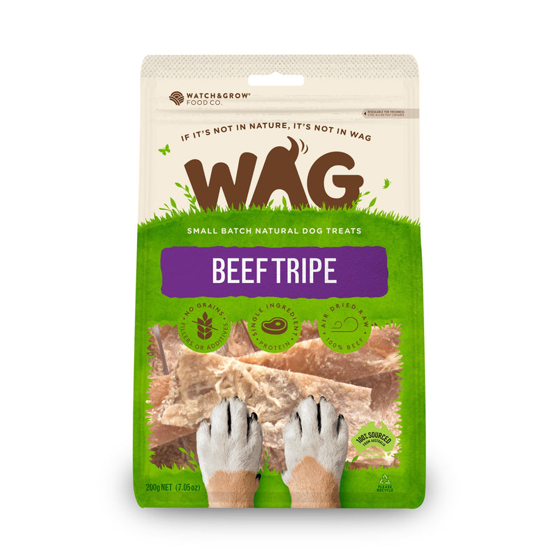 Wag Beef Tripe Dog Treats 200g*-Habitat Pet Supplies