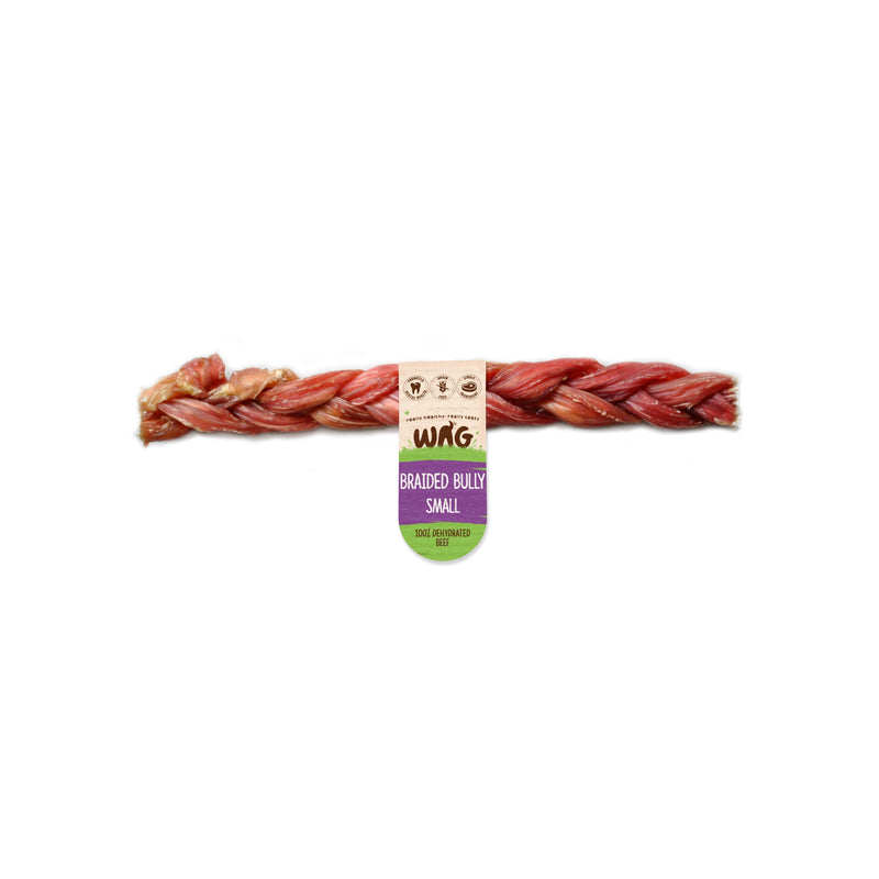 Wag Braided Bully Stick Regular Dog Treat-Habitat Pet Supplies