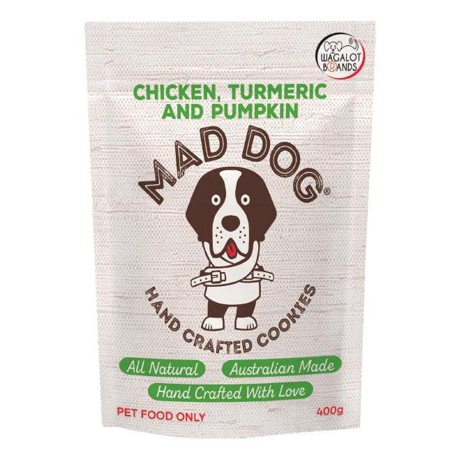 Wagalot Mad Dog Cookies Chicken Turmeric & Pumpkin 400g-Habitat Pet Supplies