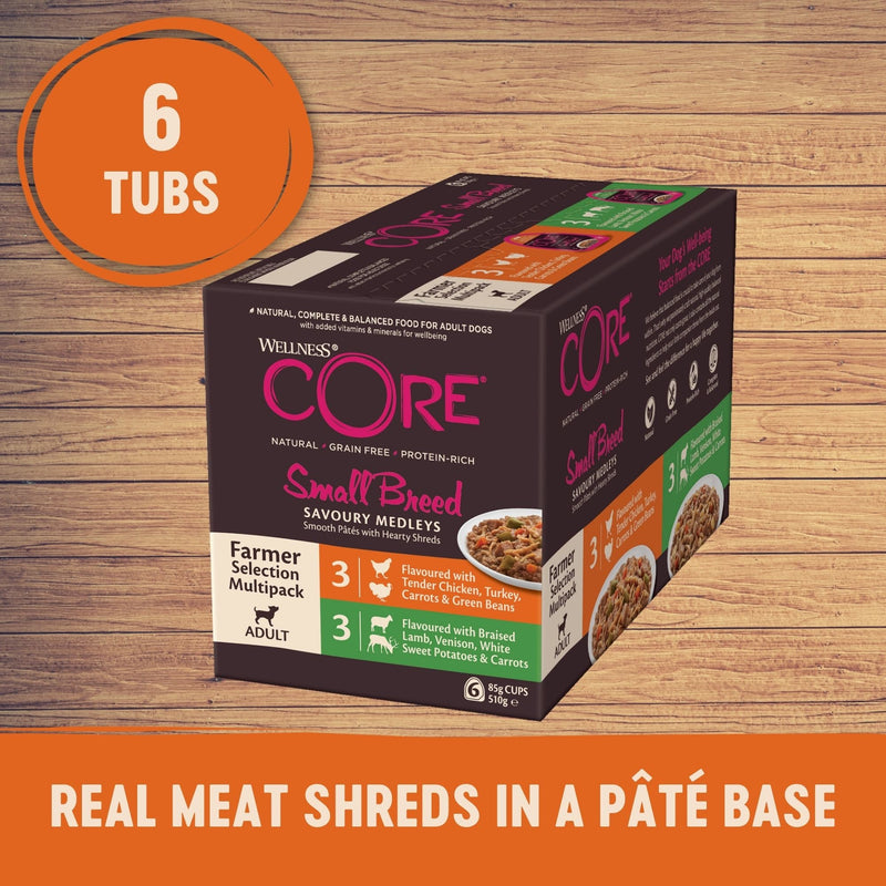 Wellness CORE Savoury Medleys Farmers Selection Multipack Wet Small Dog Food 85g x 6