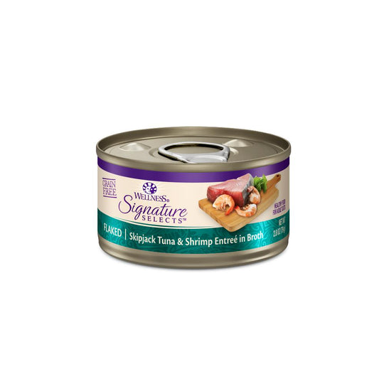 Wellness CORE Signature Selects Flaked Skipjack Tuna with Shrimp Entrée Wet Cat Food 79g x 12