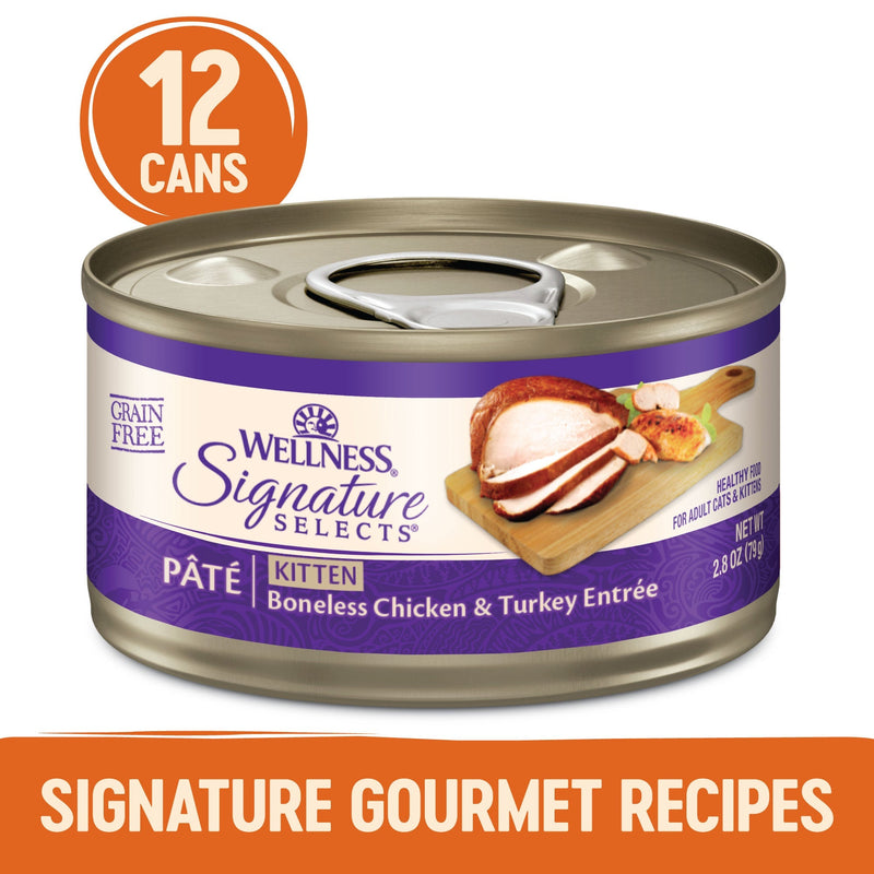 Wellness CORE Signature Selects Paté Chicken and Turkey Entrée Wet Kitten Food 79g x 12