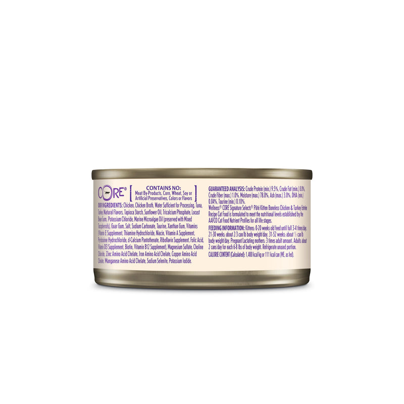 Wellness CORE Signature Selects Paté Chicken and Turkey Entrée Wet Kitten Food 79g x 12
