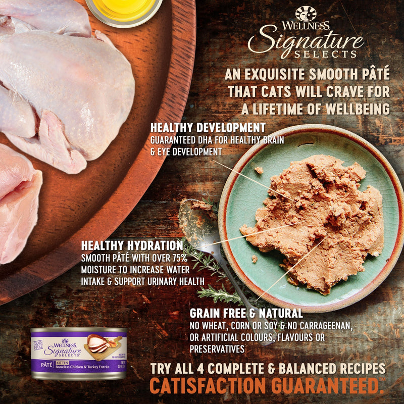 Wellness CORE Signature Selects Paté Chicken and Turkey Entrée Wet Kitten Food 79g x 12