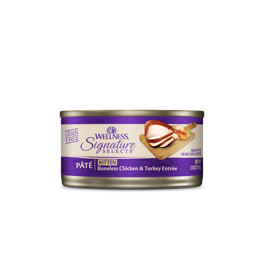 Wellness CORE Signature Selects Paté Chicken and Turkey Entrée Wet Kitten Food 79g x 12