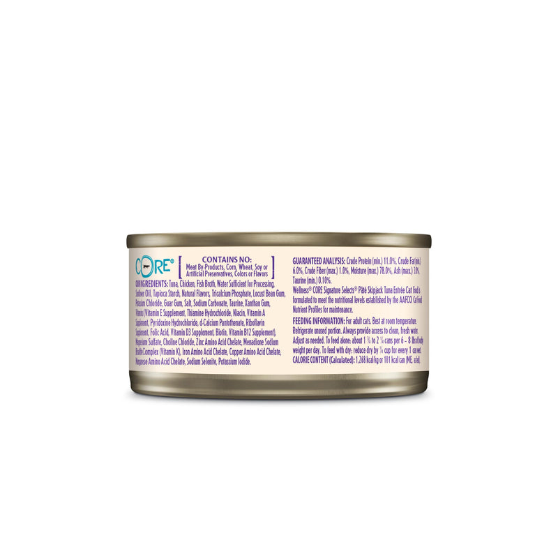 Wellness CORE Signature Selects Paté Skipjack Tuna Entrée Wet Cat Food 79g x 12