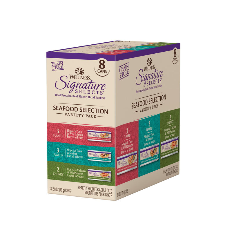 Wellness CORE Signature Selects Seafood Selection Variety Pack Wet Cat Food 79g x 8-Habitat Pet Supplies