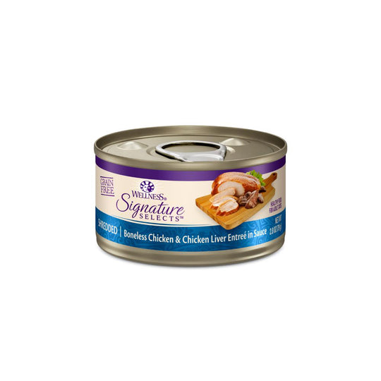 Wellness CORE Signature Selects Shredded Chicken and Chicken Liver Entrée Wet Cat Food 79g x 12