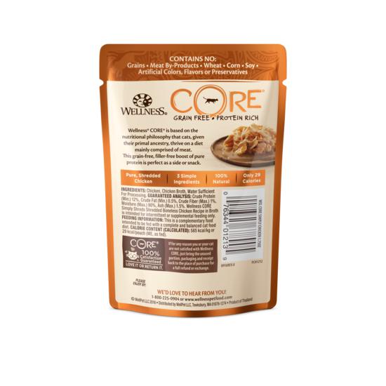 Wellness CORE Simply Shreds Shredded Chicken Recipe in Broth Wet Cat Food 50g x 12