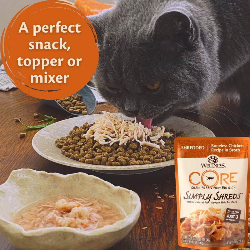 Wellness CORE Simply Shreds Shredded Chicken Recipe in Broth Wet Cat Food 50g x 12